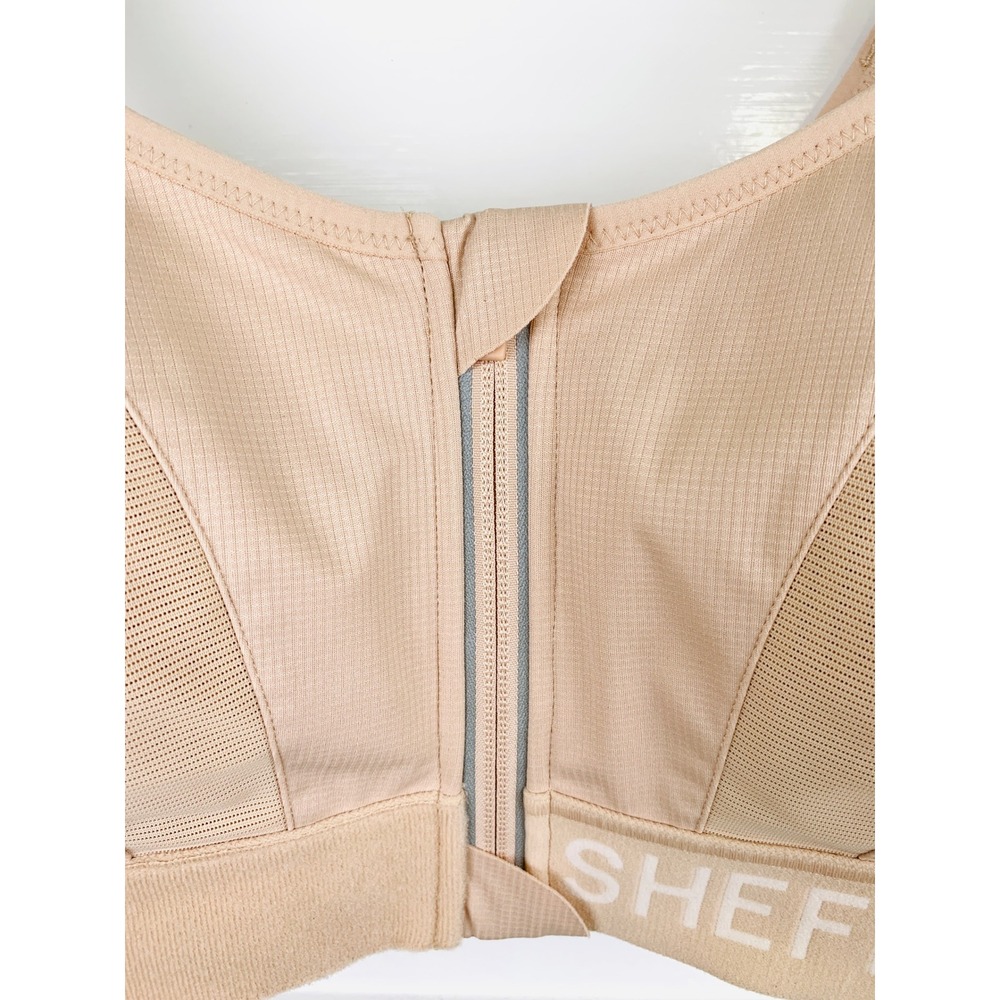 Shefit Ultimate Sports Bra Sandstorm Beige High Impact Front Zip Sz 1 Luxe NWOT - Picture 7 of 16